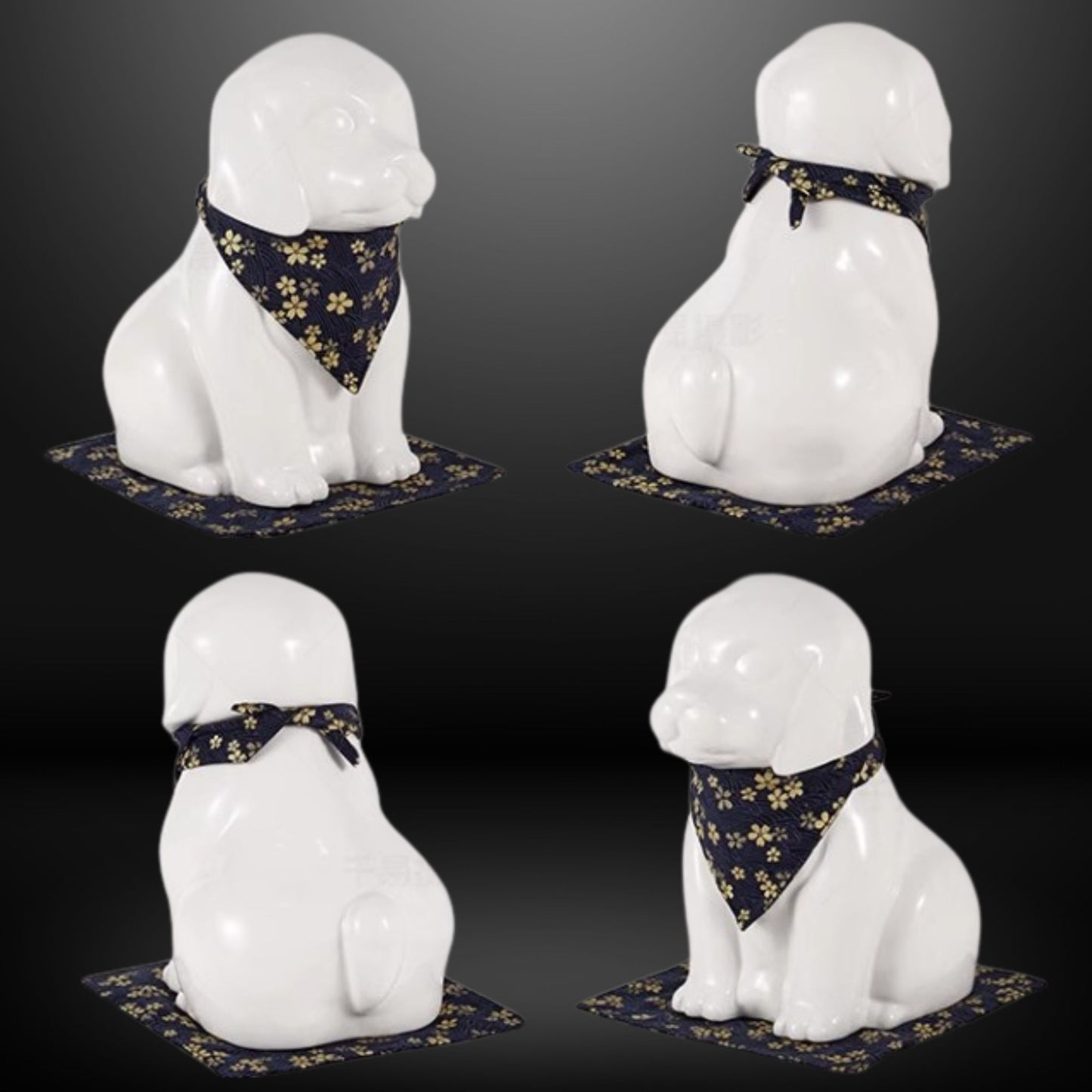 White Ceramic Dog Urn