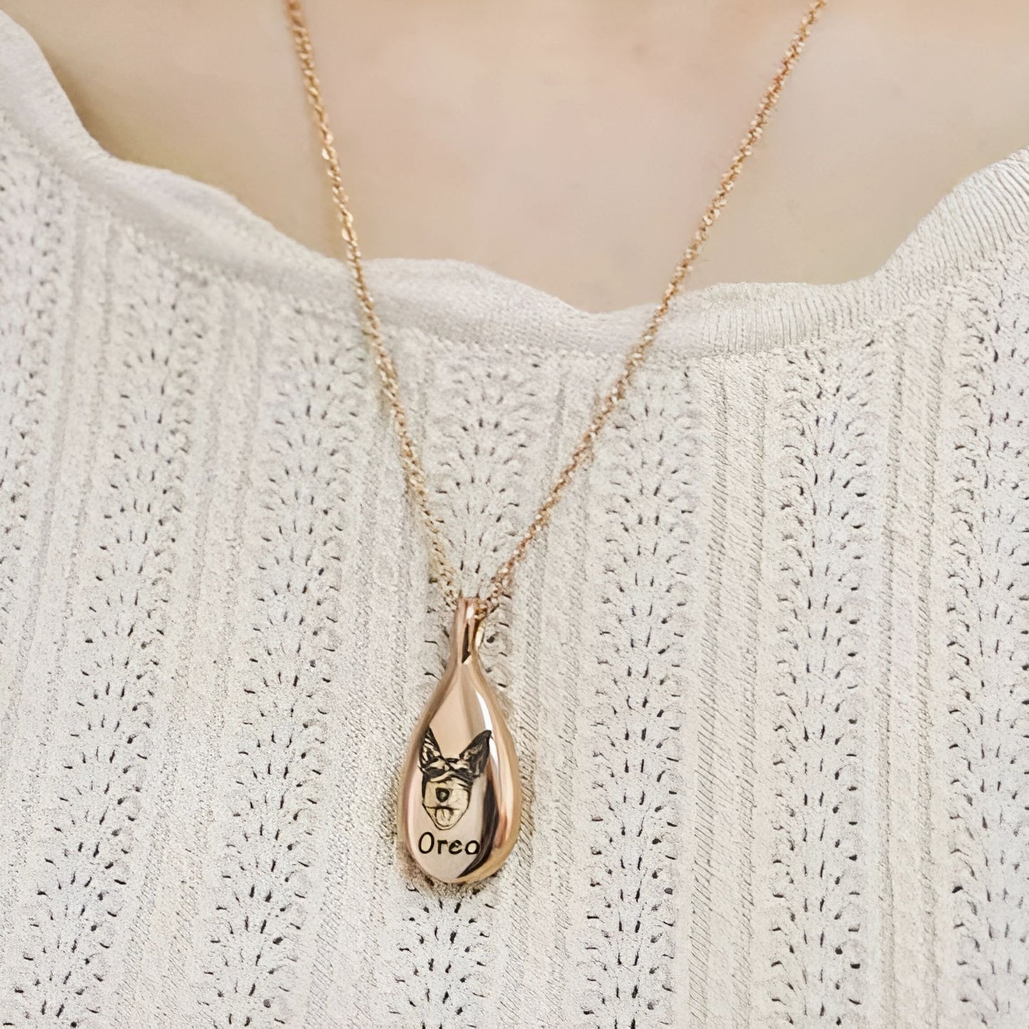 Custom Pet Portrait Ashes Necklace
