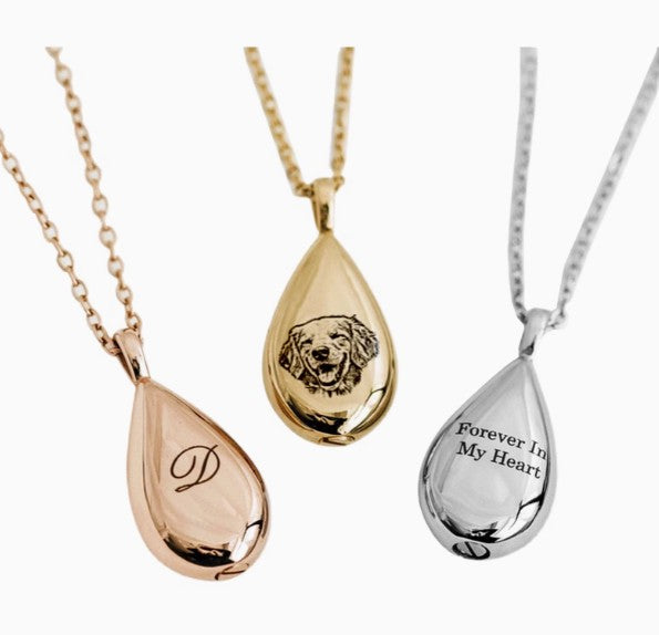 Custom Pet Portrait Ashes Necklace