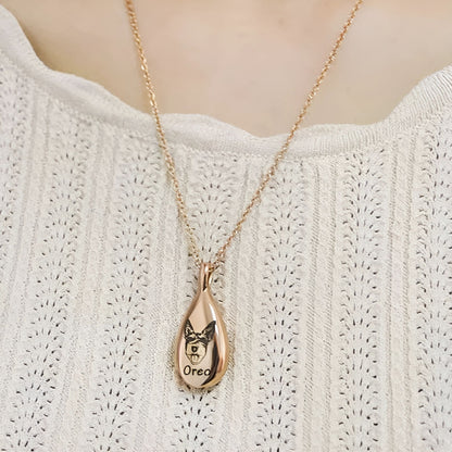 Custom Pet Portrait Ashes Necklace
